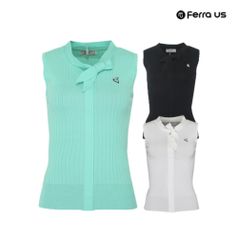 여성 여름 골프웨어 골프 골지 민소매 반팔 티셔츠