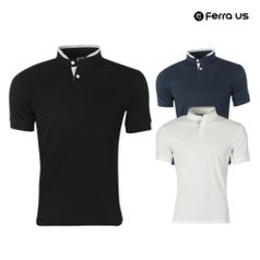 남성 여름 골프웨어 골프 카라 스판 무지 반팔 티셔츠