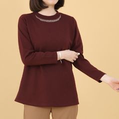 애비뉴투지 엄마옷 보석 목걸이 스타일 가을 겨울 긴팔 블라우스 B11245