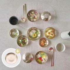 방짜 유기 2인 반상기세트 + 원형접시