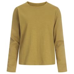 여성 베이직 슬립 세미크롭 데일리 긴팔 티셔츠 DAI-WSH-1153-머스터드