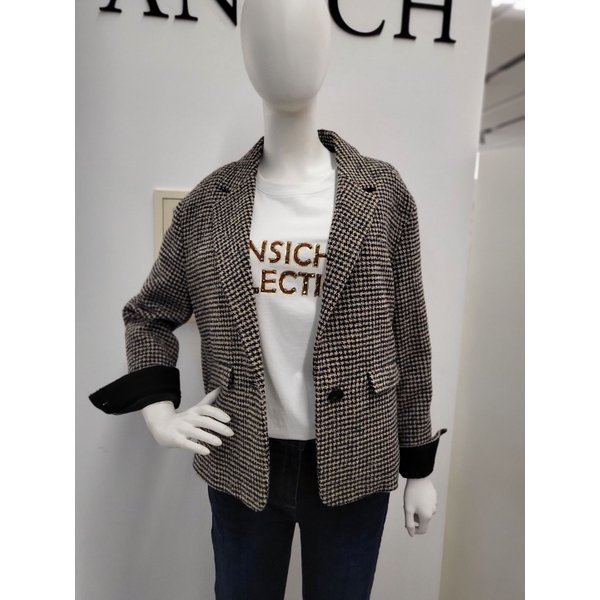 [갤러리아] 안지크(22F/W80%마감특가적용)겨울쟈켓 테일러드카라 체크자켓(AG4JK5130)