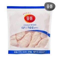 올품 IQF 냉동 닭가슴살 슬라이스 1kg