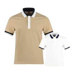 남성 여름 골프웨어 골프 상의 무지 배색 카라티 반팔 티셔츠