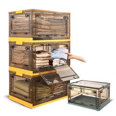 5면 오픈 폴딩 리빙박스 정리함 수납함 중형