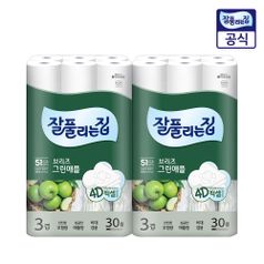 잘풀리는집 브리즈 그린애플 화장지 25M 30롤 2팩