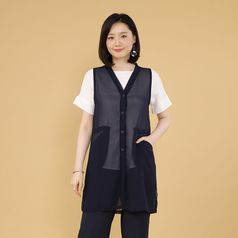 애비뉴투지 엄마옷 여름 아델 쉬폰 시스루 얇은 롱 조끼 빅사이즈 V04115