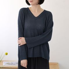 시스루 핫찌 브이넥 니트 JKN110