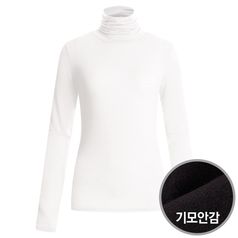 푸딩 여성 국산 이너 슬림핏 무지 텐셀 폴라 티셔츠 OZ.B-WSH-1221-아이보리