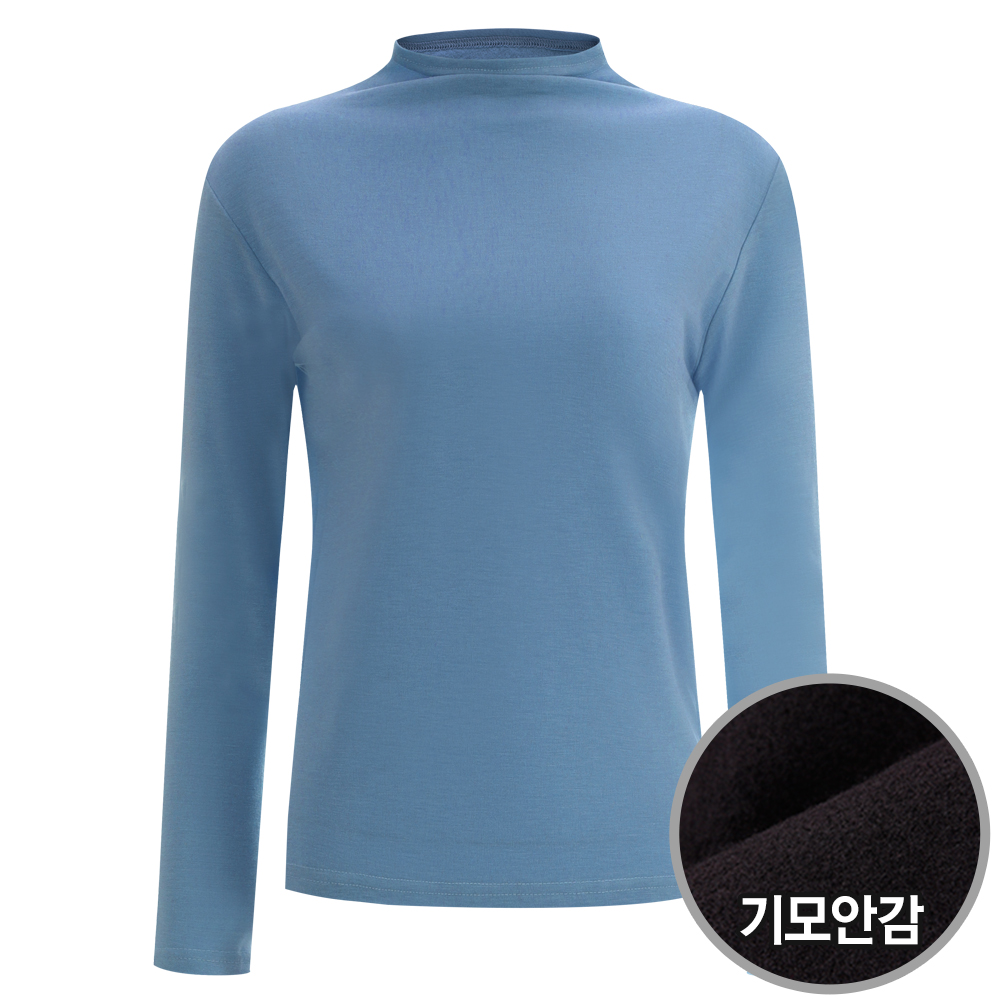 샤인 국산 여성 하프넥 기모 이너 소프트 반폴라 티셔츠 DAI-WSH-1735-소라