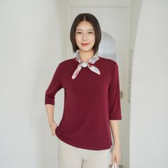 엄마옷 마담4060 라운드넥7부티셔츠-QTE204012-