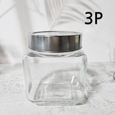 사각 밀폐 유리병 550ml 3P 저장용기 견과류병