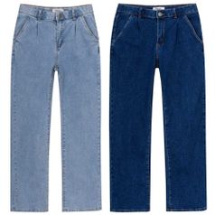 세미 라인 와이드 핀턱 워싱 데님 강력스판 팬츠 매직밴드 청바지