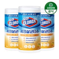 유한락스 세정살균티슈 오렌지/시트러스/후레쉬 75매 3개