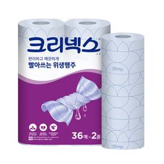 크리넥스 빨아쓰는 위생행주 36매 2롤 주방 키친타올