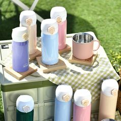 1+1 원터치 비비드 보온병 2중 진공 스텐 보온 보냉 물병 텀블러 350ml/500ml