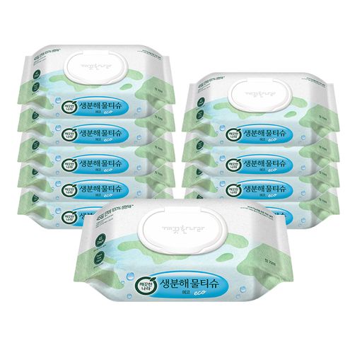 깨끗한나라 생분해 물티슈 에코 캡 70매X10개구매 후 3천원 적립