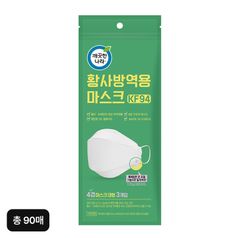 깨끗한나라 황사마스크 프라임 KF94 대형 흰색 3매X30팩(총 90매)5%쿠폰+구매 후 3천원 적립