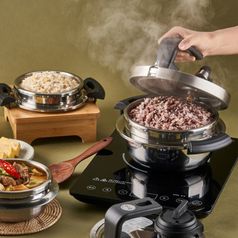 100% 국내산 소댕 압력밥솥 1L/2.2L + 대나무 받침대(뚜껑포함)