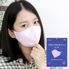 굿필링 컬러 새부리형 마스크 KF94 중형 핑크 25매x2봉
