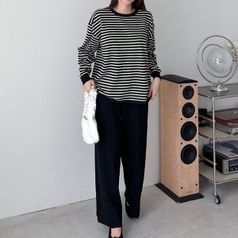 (SET)니트단가라긴팔세트