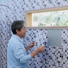 접착식 셀프타일 타일테리어 1세트(12장) 붙이는 주방타일