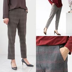 엄마옷 마미소 울 체크 기모 밴딩 바지 엄마옷 할머니옷 빅사이즈 4060 마담 중년여성 옷 할머니 빅사이즈 40 70 마담 중년 여성 옷