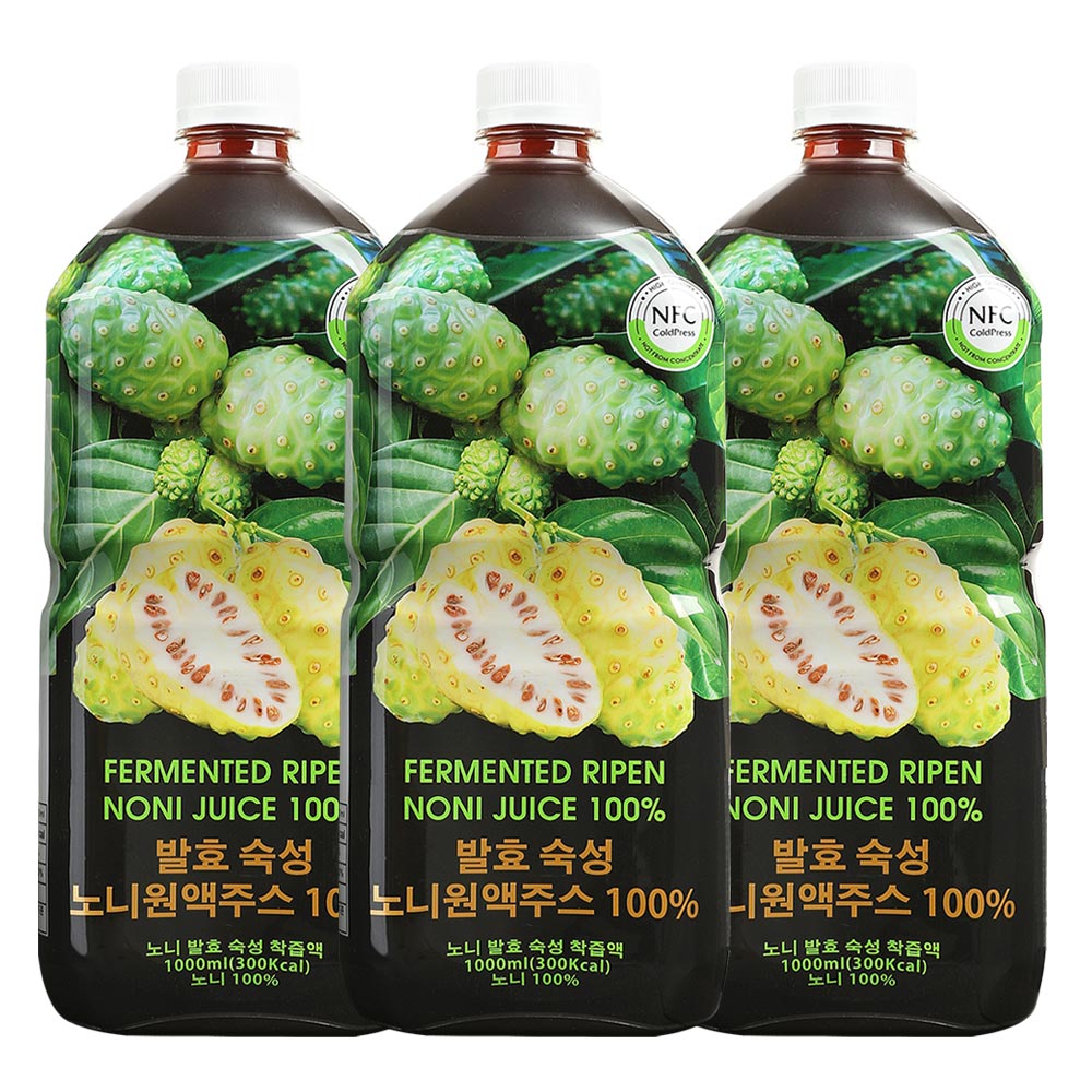 파모빗 발효 숙성 노니원액주스 100% 1000ml 3병