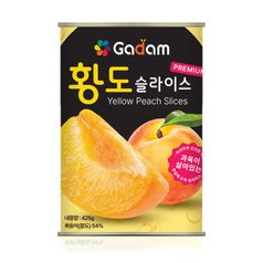 가담 황도 슬라이스 425g x10캔 / 복숭아 과일 통조림