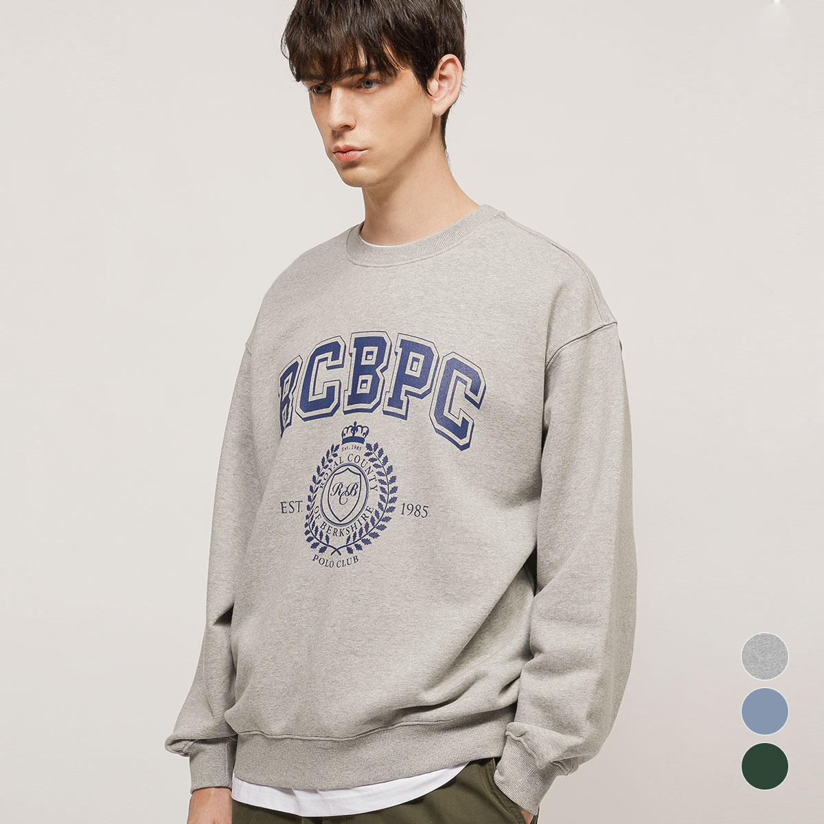 RCB폴로클럽 남녀공용 RCBPC EST.1985 그래픽 크루넥 맨투맨 티셔츠 3color