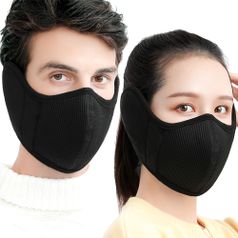 따뜻한 방한 마스크 블랙 2P
