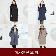 선진모피 사가폭스 후드트리밍 래빗배색 구스코트5%쿠폰+구매 후 3천원 적립