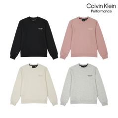 캘빈클라인 퍼포먼스 스몰 로고 맨투맨 여성 4컬러 택1