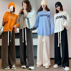 2장세트 셔닐엣지 코듀로이 밴딩팬츠 슬림핏 와이드 바지