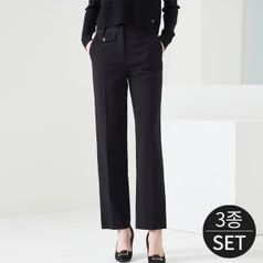 로이스 여성 허리밴딩 슬랙스 팬츠 3종세트