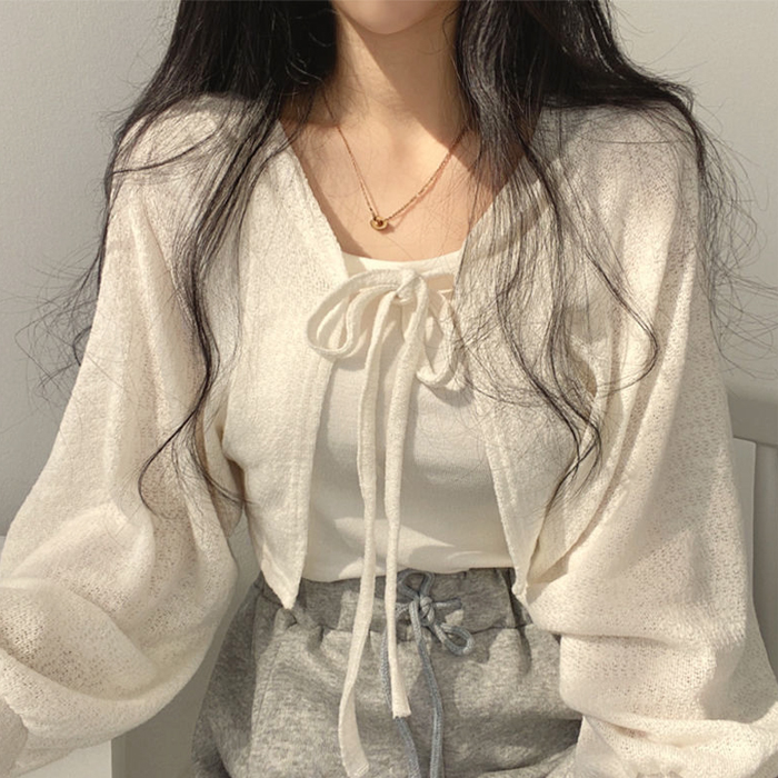 볼레로가디건 여성 여름가디건 베이직 숏 크롭