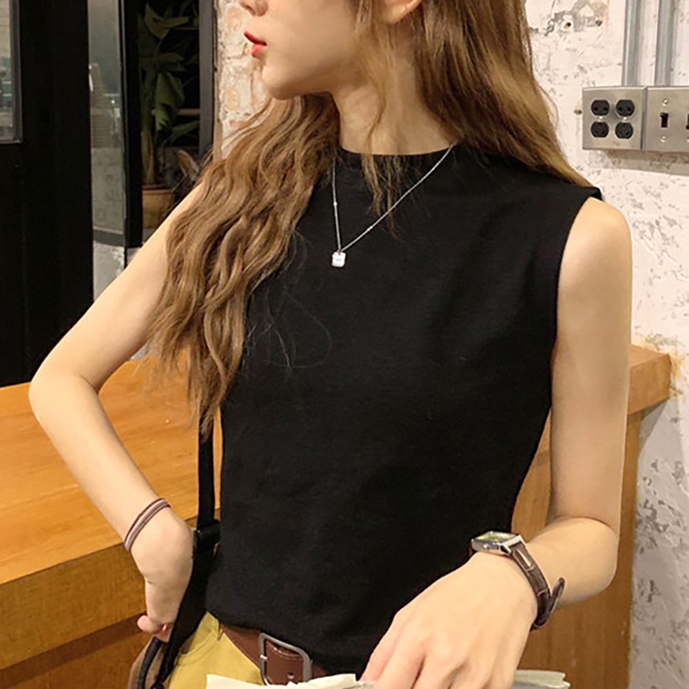 여자 데일리 편한 시원한 여름 기본 라운드 나시티 [WAA876A]
