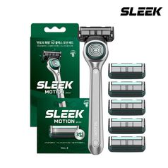 SLEEK 슬릭 모션 면도기세트 (핸들1+면도날 총6입)