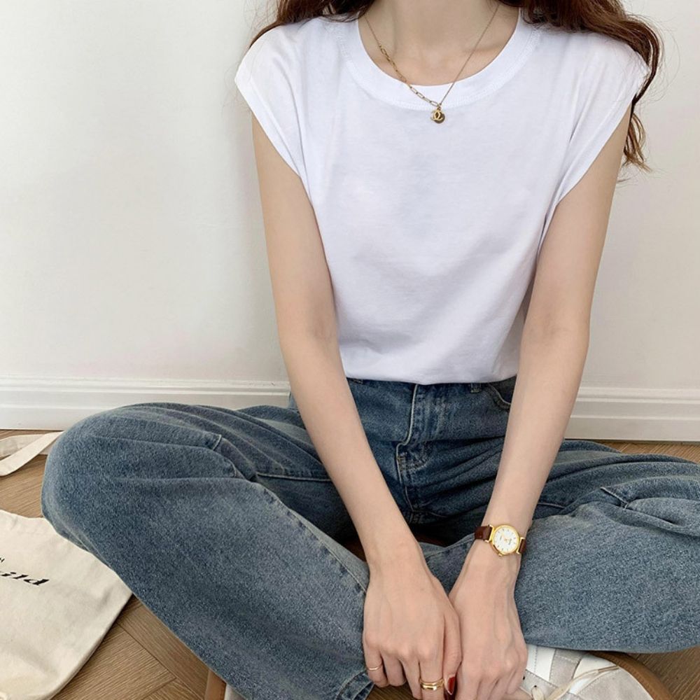 여성 루즈핏 민소매 암홀 티셔츠 여름 찰랑 나시티 [WF684B3]
