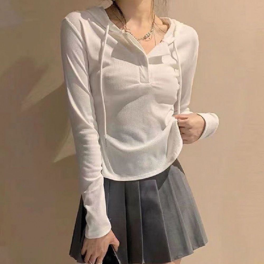 여성가을티셔츠 데일리 여성맨투맨티 밑단 긴팔 언발 [WD91163]