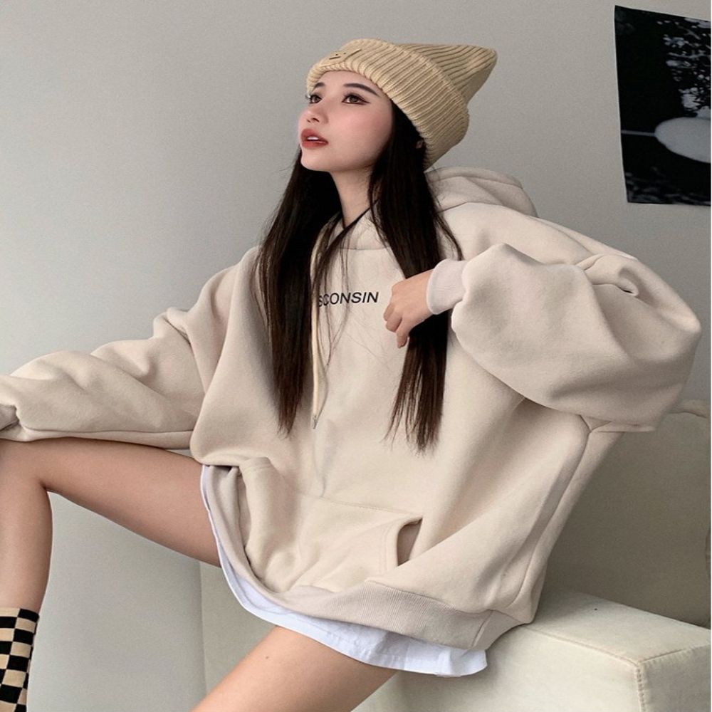 여성 루즈핏 영문프린팅 긴팔 후드티 데일리 여자후드 [WD0CEE4]