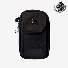 지오메트릭 그라운드 실리콘 와펜 미니 크로스백 블랙