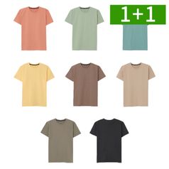 2개세트 두꺼운 20수 순면 루즈핏 라운드 여성 반팔티셔츠 8color