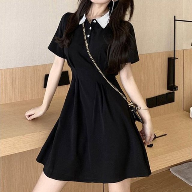 라인이예쁜 카라 하트단추 원피스 하객룩 카라원피스 [WD8C575]