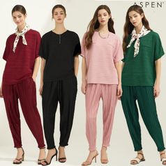 애스펀 썸머 플리츠 셋업2종+스카프