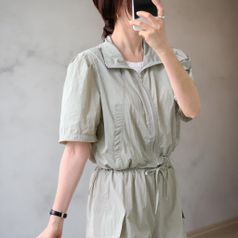 여자 집업점퍼 드로우코드 여름카고 하프팬츠 세트