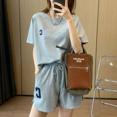 LnD 스포티C 반팔 반바지 세트 여름 츄리닝 여성 운동복 데일리 캐주얼 트레이닝복 홈웨어