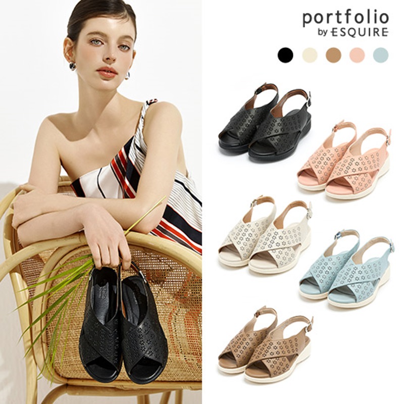 portfolio by 에스콰이아 누보 여성 썸머 샌들+(상품평시)에스콰이아 플뢰르 에코백구매 후 3천원 적립