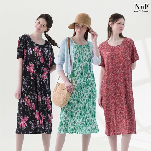 NNF 여성 플로럴 플리츠 원피스 3종구매 후 3천원 적립