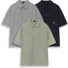 세미 오버핏 스트레치 스판 우븐 반팔 남방 셔츠 스트릿 여름